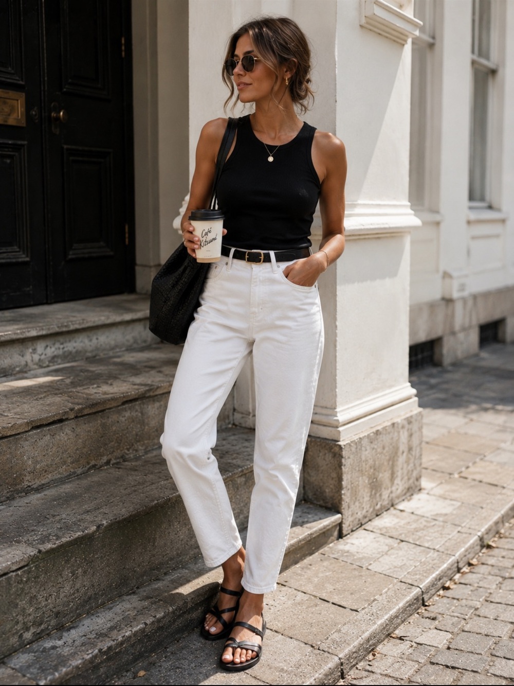 Zara White High Rise Straight Leg Jeans Women’s Size 32 Minimalist Denim
